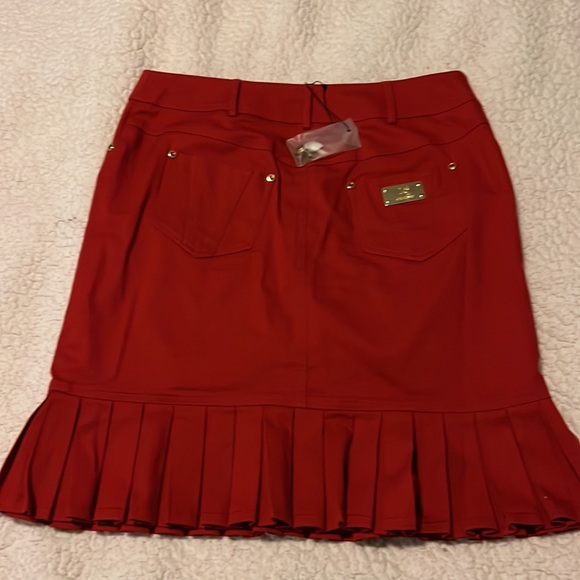 Luisa Spagnoli Red Cotton Mini Skirt - Picture 2 of 6